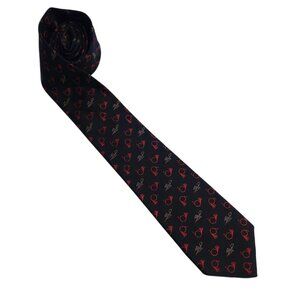 Vintage Frances Brewster Husband's Corner Tie Necktie French Horn Hunting Riding